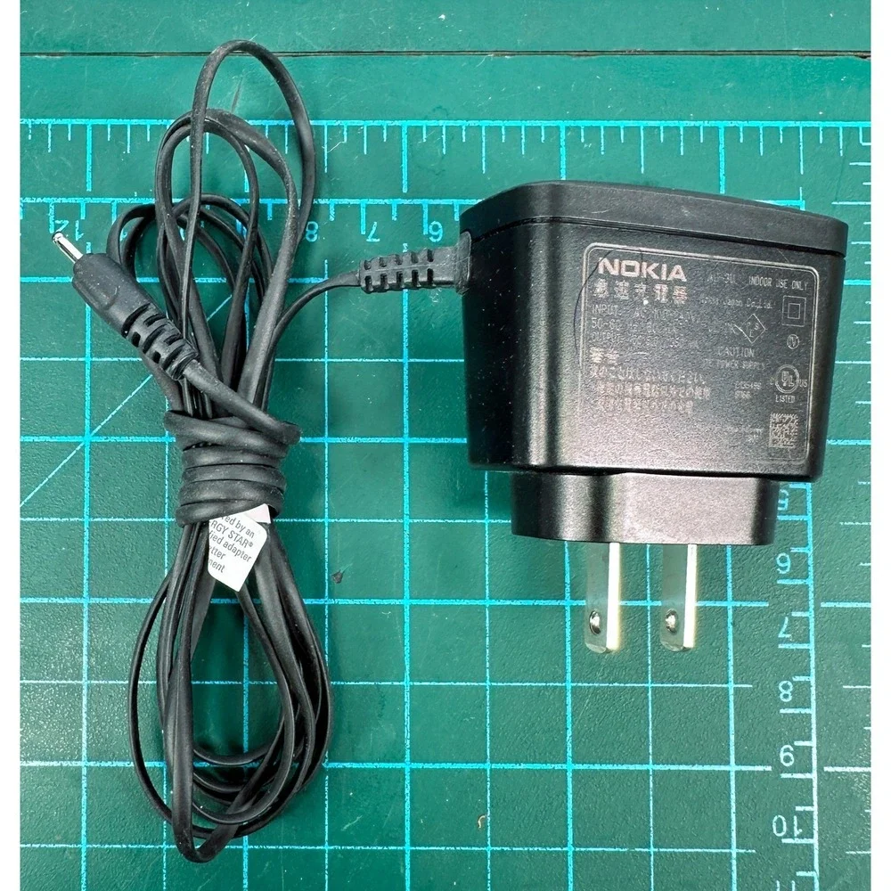 Nokia AC-3U Travel Charger Wall Adapter 5V 350mA Small Pin 2mm Connector Black